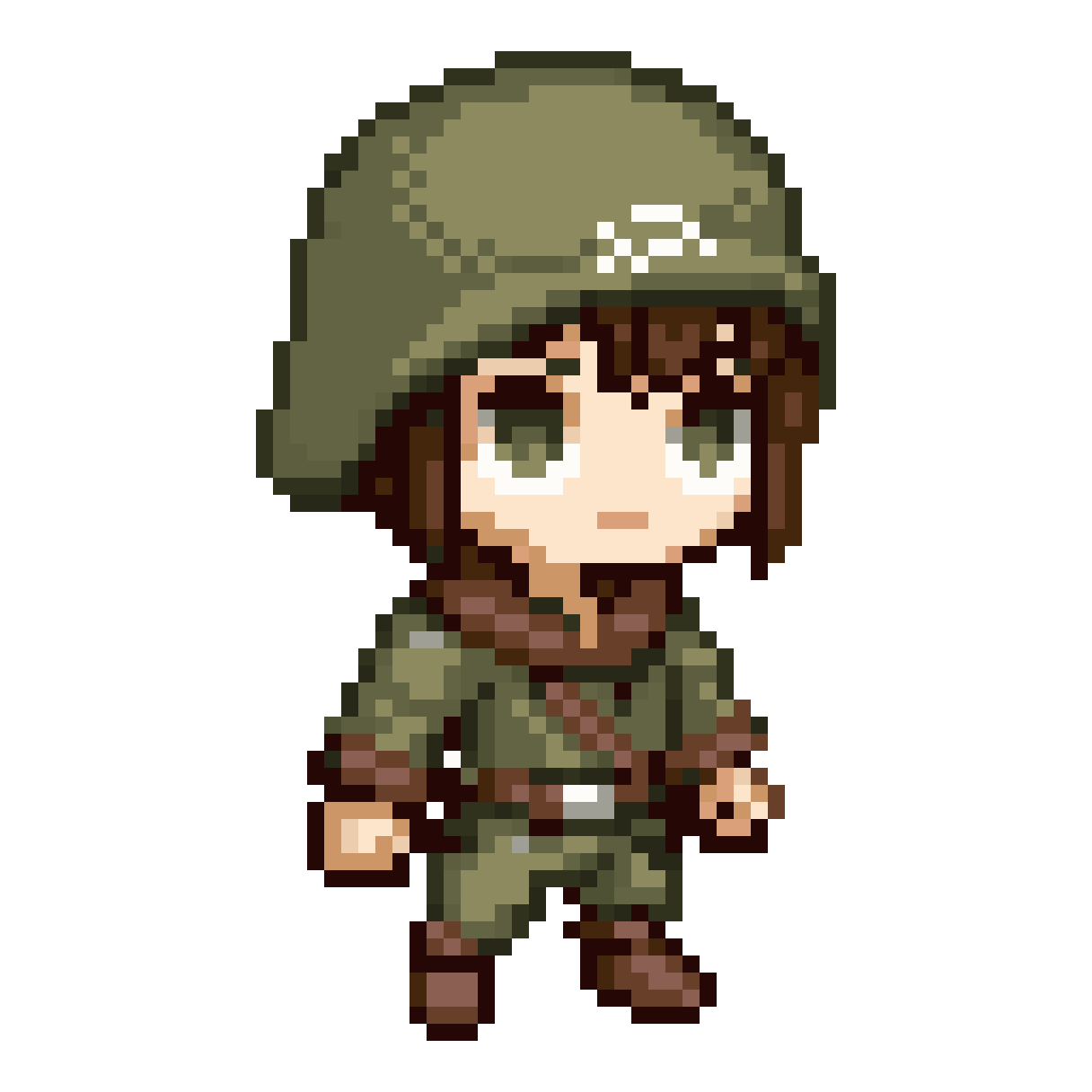 Military Character for D Platformer Game pixel art