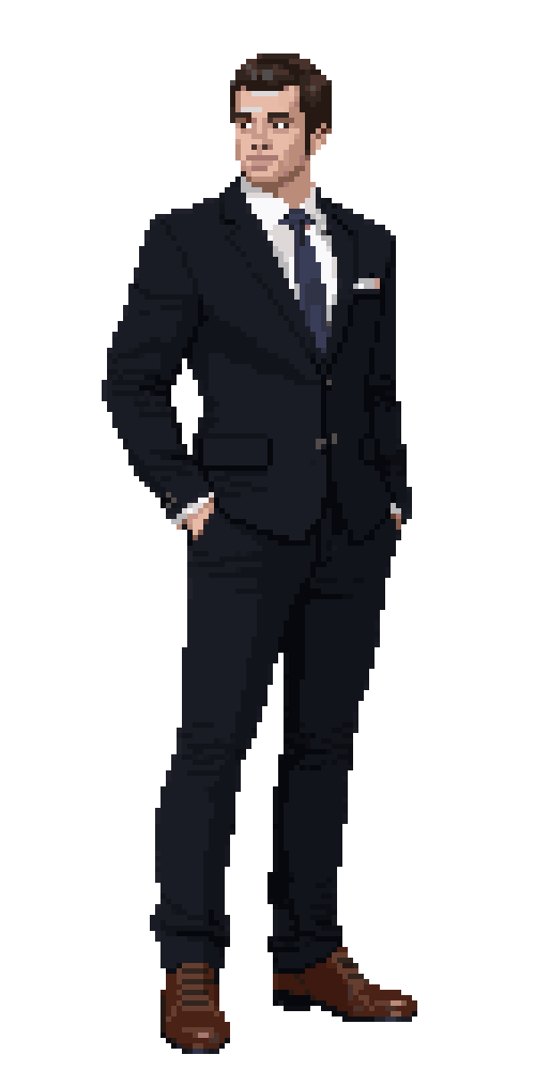 Businessman Fullbody Wearing Suit pixel art