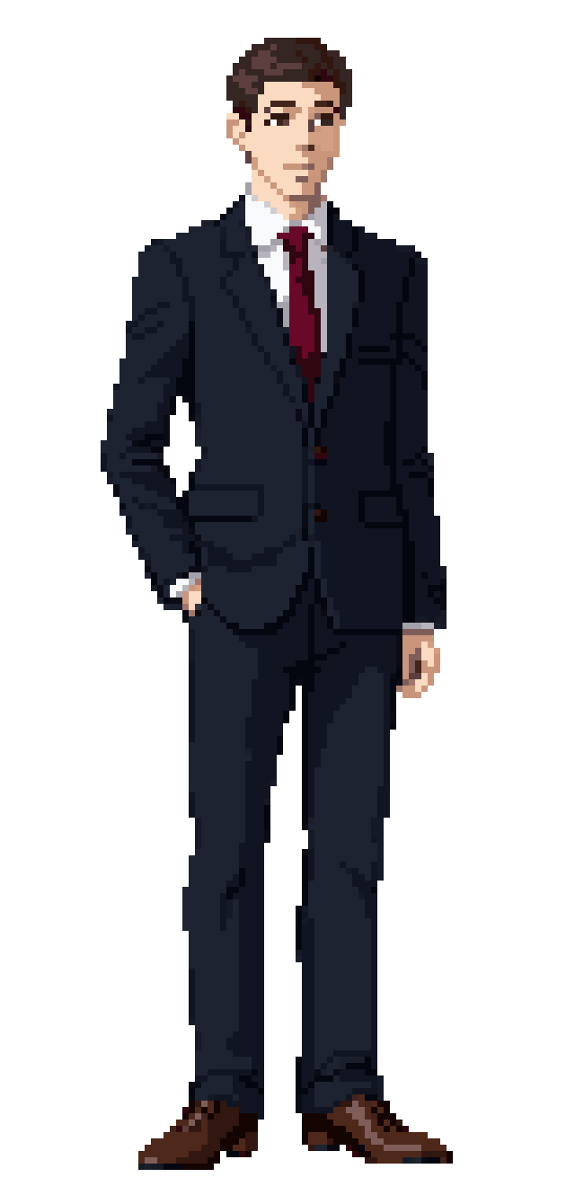 Businessman Fullbody Wearing Suit pixel art