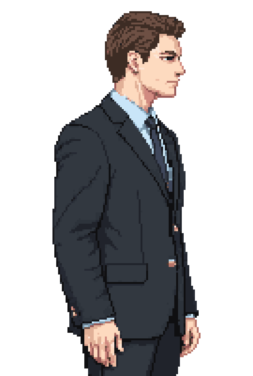 business man wearing suit pixel art