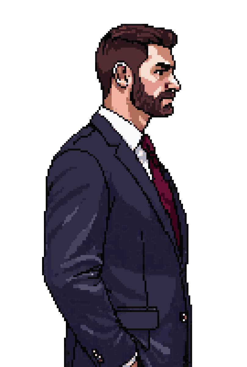 business man wearing suit pixel art