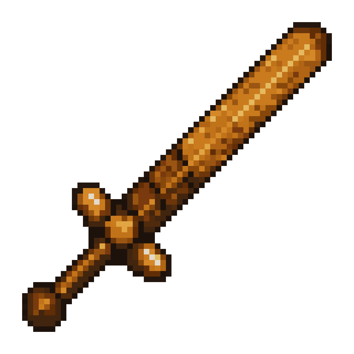 True Wooden Sword from Terraria Style pixel art