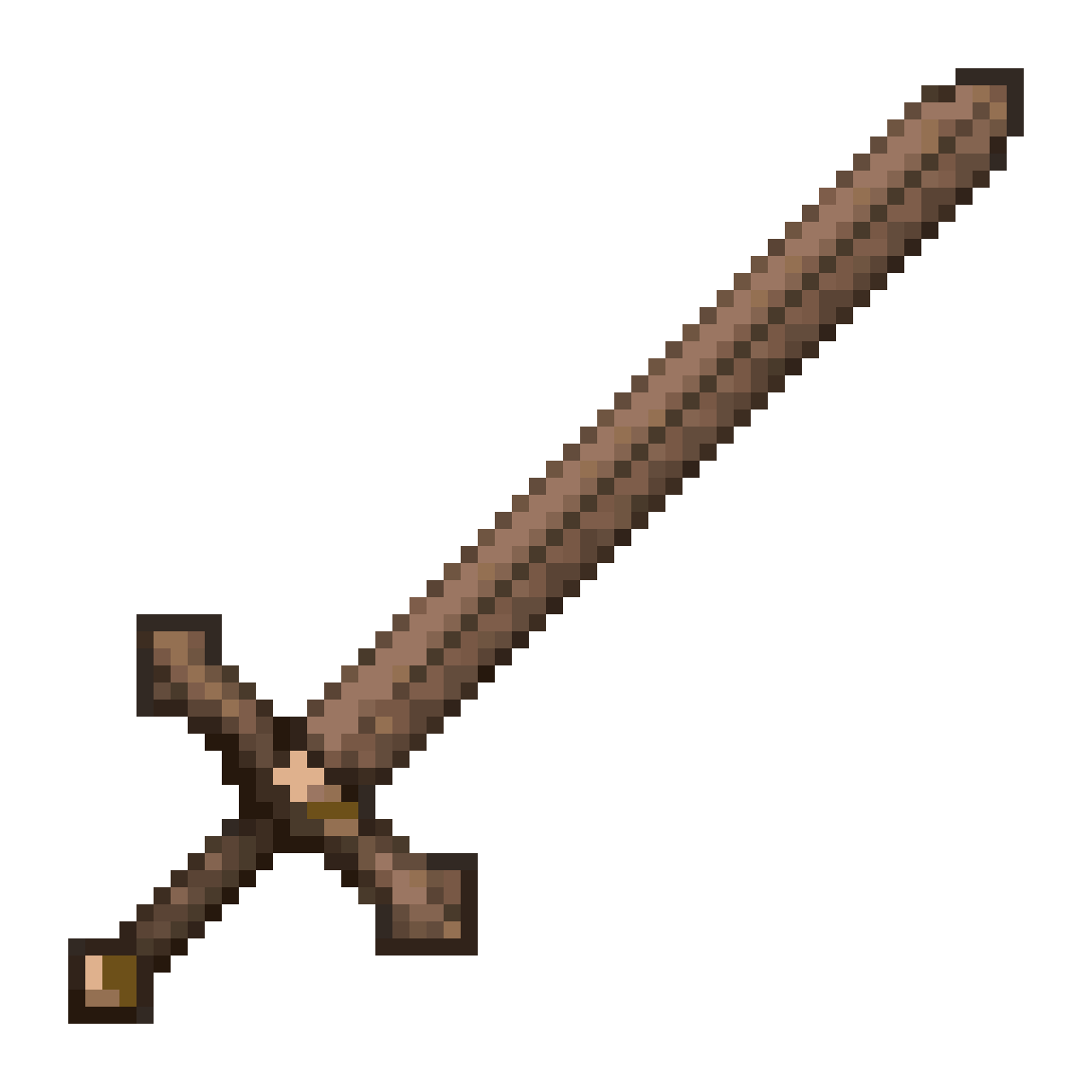 True Wooden Sword from Terraria Style pixel art