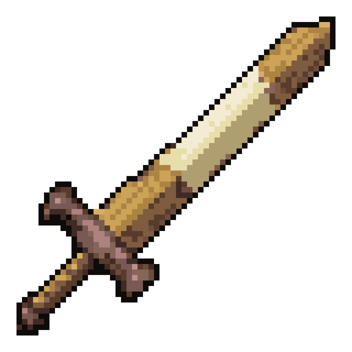 True Wooden Sword from Terraria Style pixel art