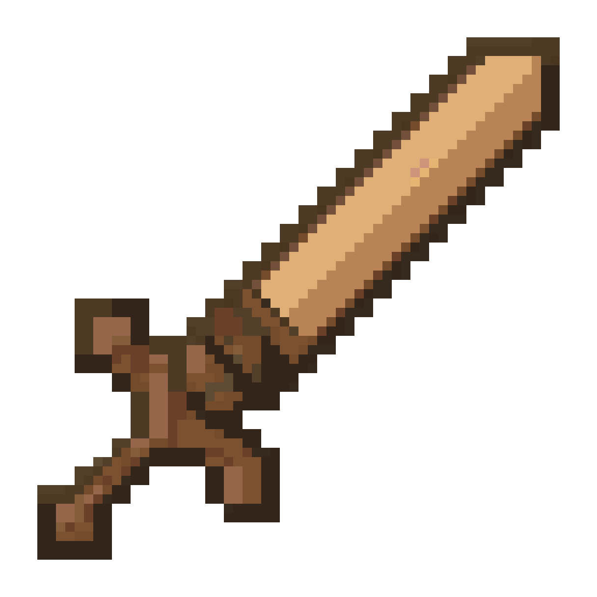 True Wooden Sword from Terraria Style pixel art