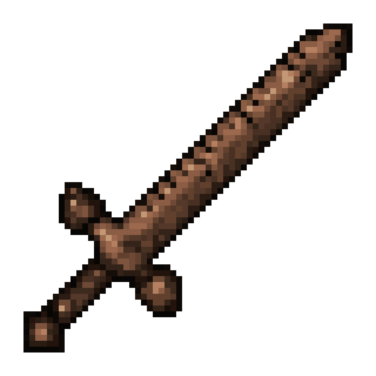 True Wooden Sword from Terraria Style pixel art