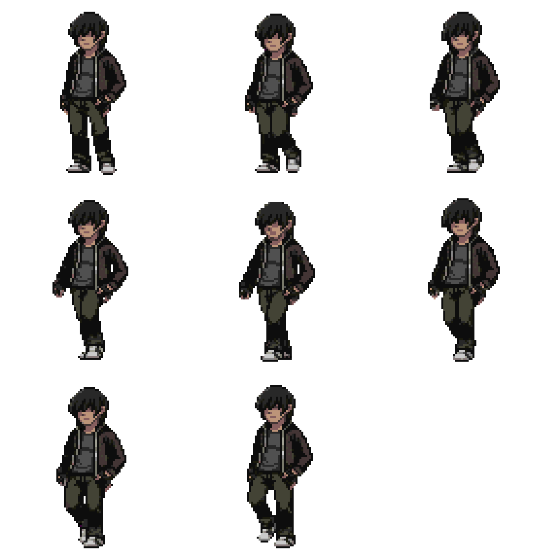 Casual Male Character Walking pixel art