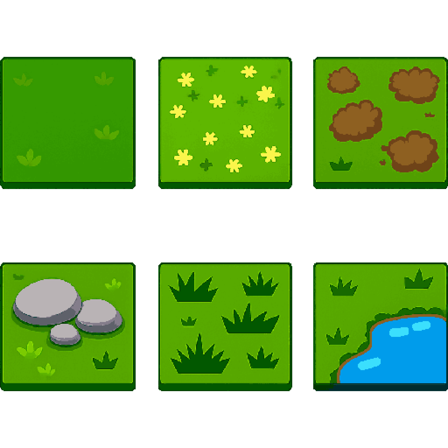 Simple Top Down Grass Texture Tile Set pixel art