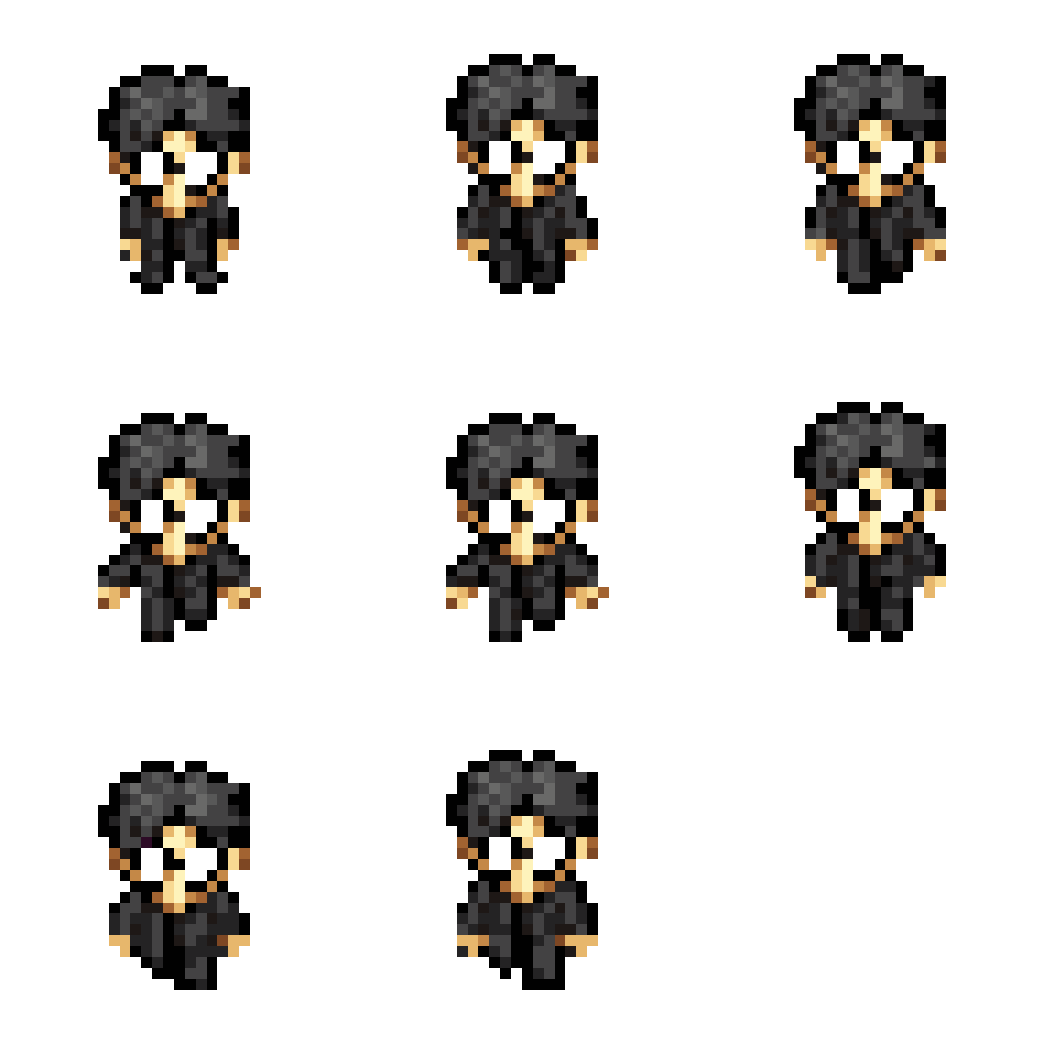 Young man RPG character sprite Walking pixel art