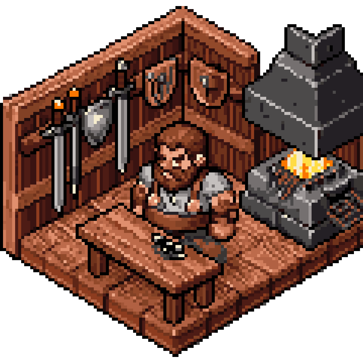 Seamless top-down pixel-art wooden plank pixel art