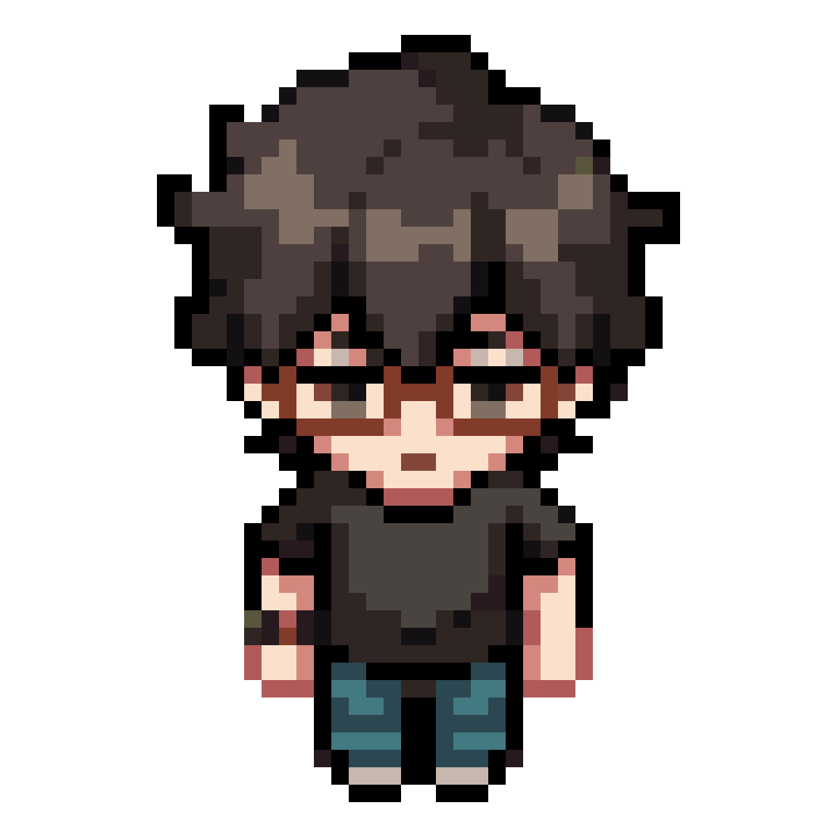 Chibi male character with glasses pixel art