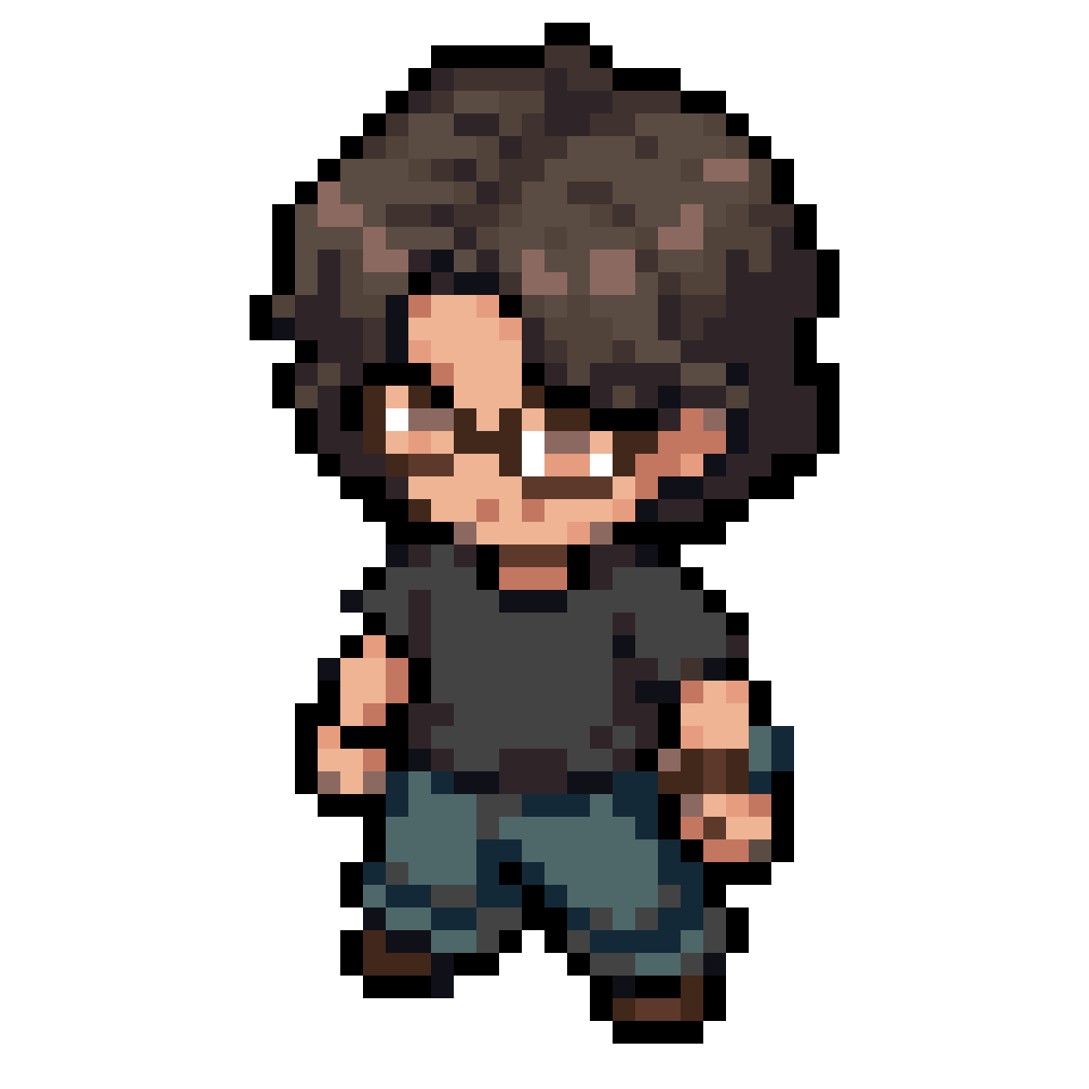Chibi male character with glasses pixel art