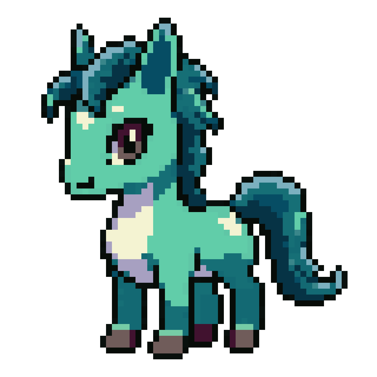 Evolved Eachra with Water Mane pixel art