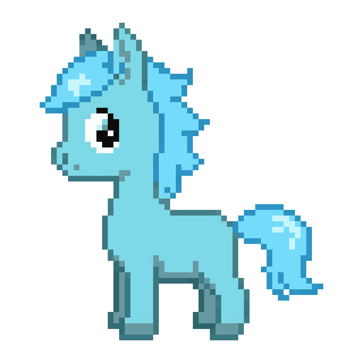 Cute Water-Horse Foal pixel art