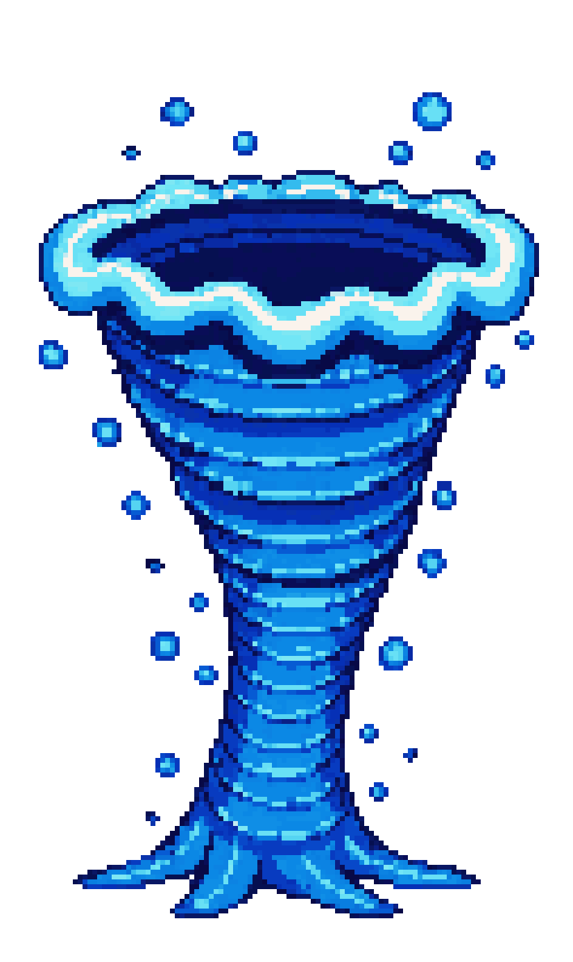 Huge Ocean Tornado Attack Sprite pixel art