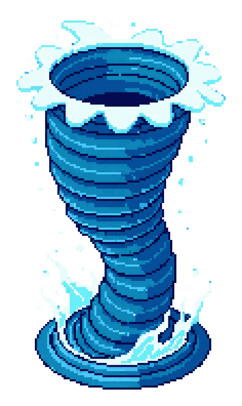 Huge Ocean Tornado Attack Sprite pixel art