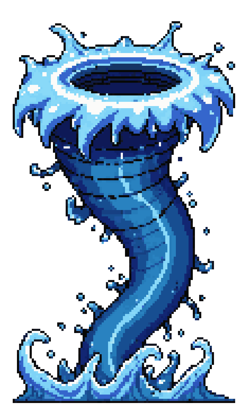 Huge Ocean Tornado Attack Sprite pixel art