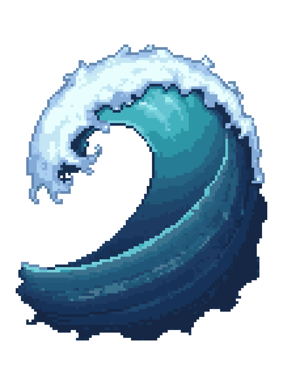 Massive Tsunami Wave Boss Attack pixel art
