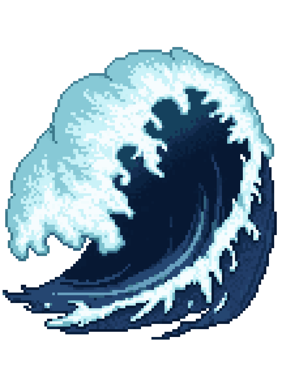 Massive Tsunami Wave Boss Attack pixel art