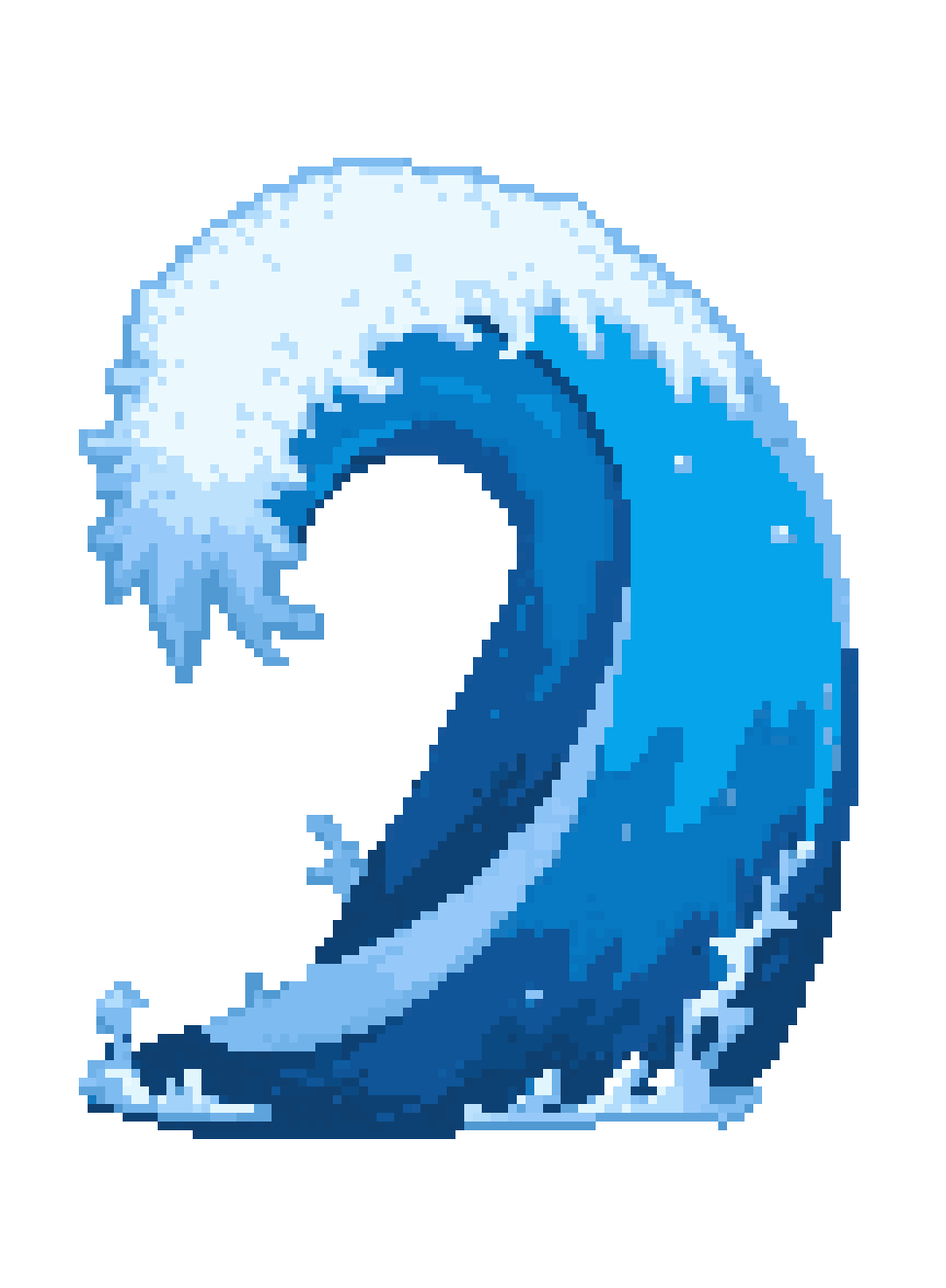 Massive Tsunami Wave Boss Attack pixel art