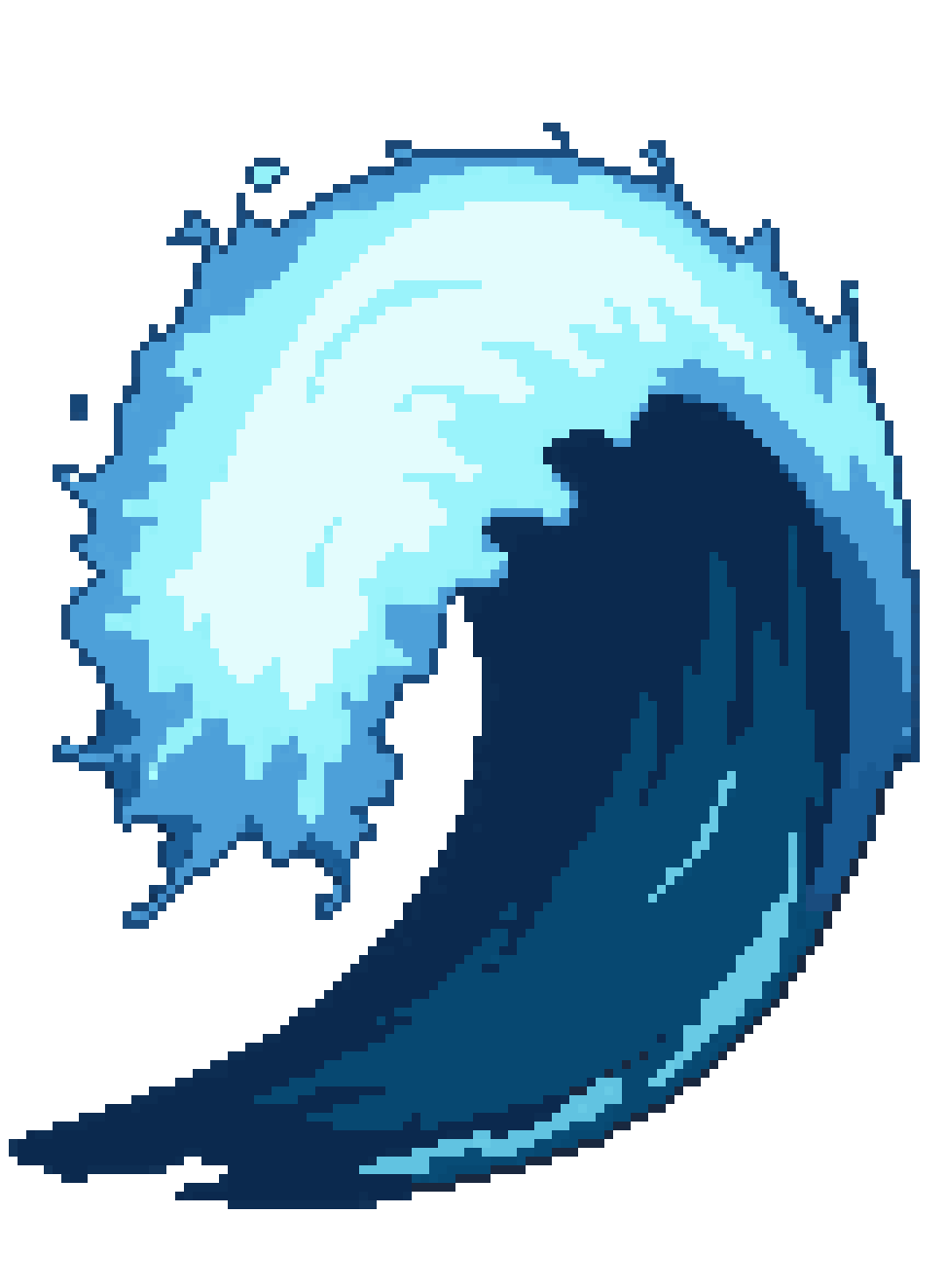 Massive Tsunami Wave Boss Attack pixel art