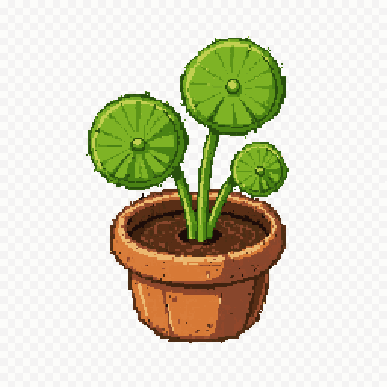 Pilea Peperomioides Desktop Plant pixel art