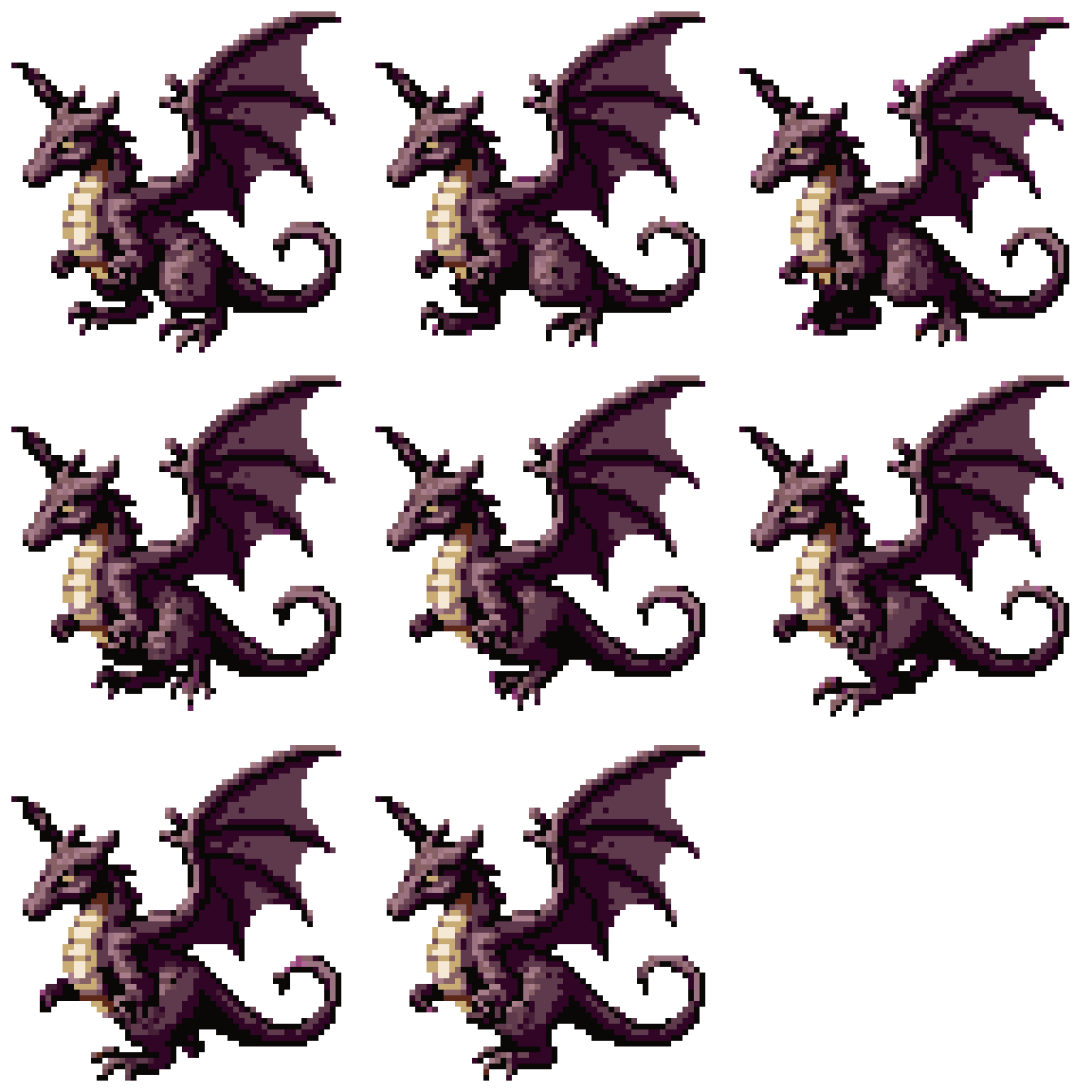RPG Player Character Dragon Walking pixel art