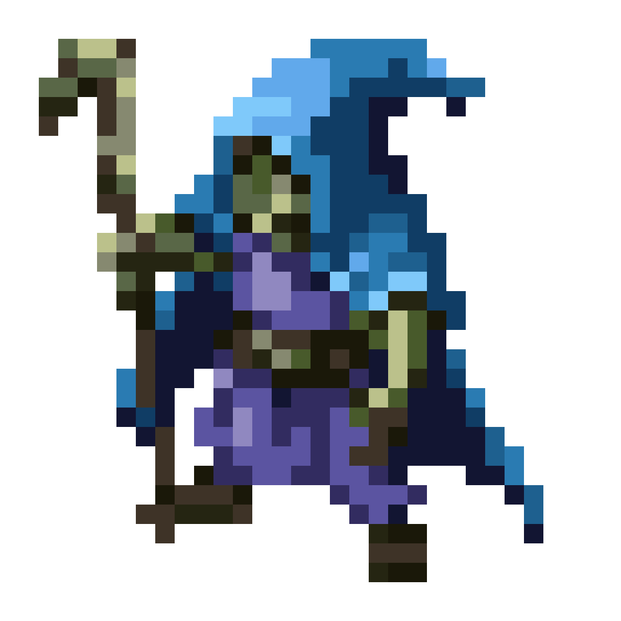 Goblin Wizard in Blue Cloak pixel art