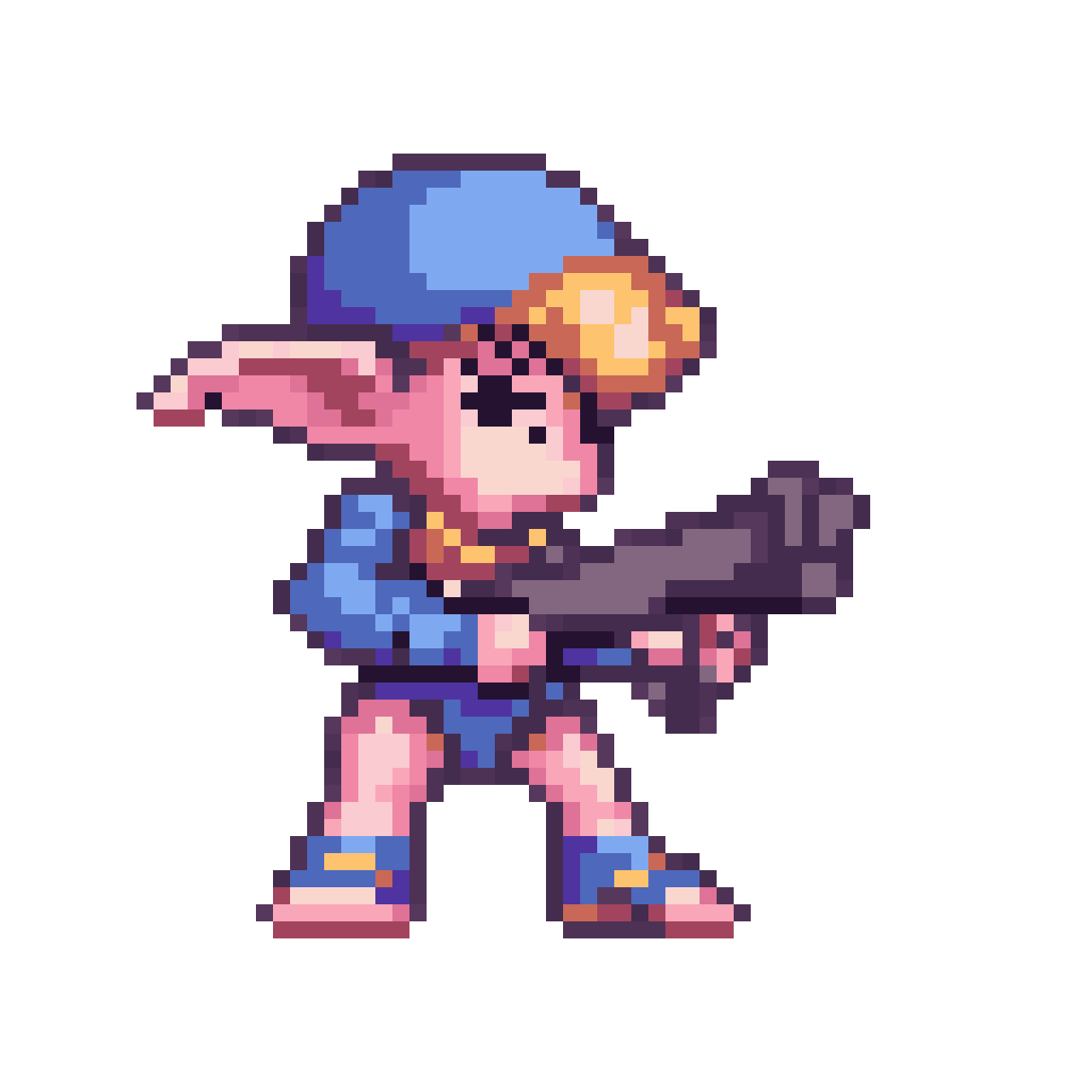 Create a similar character with brighter colors pixel art