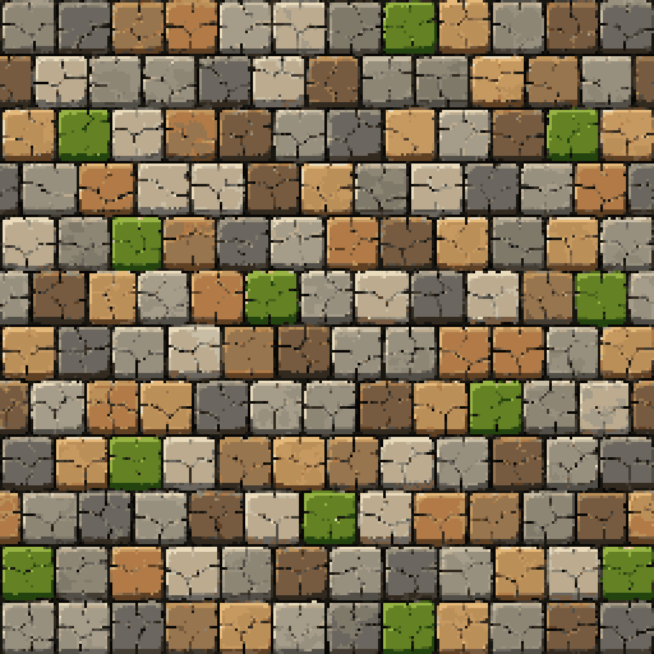 Top-Down Cube Tiles Wall pixel art