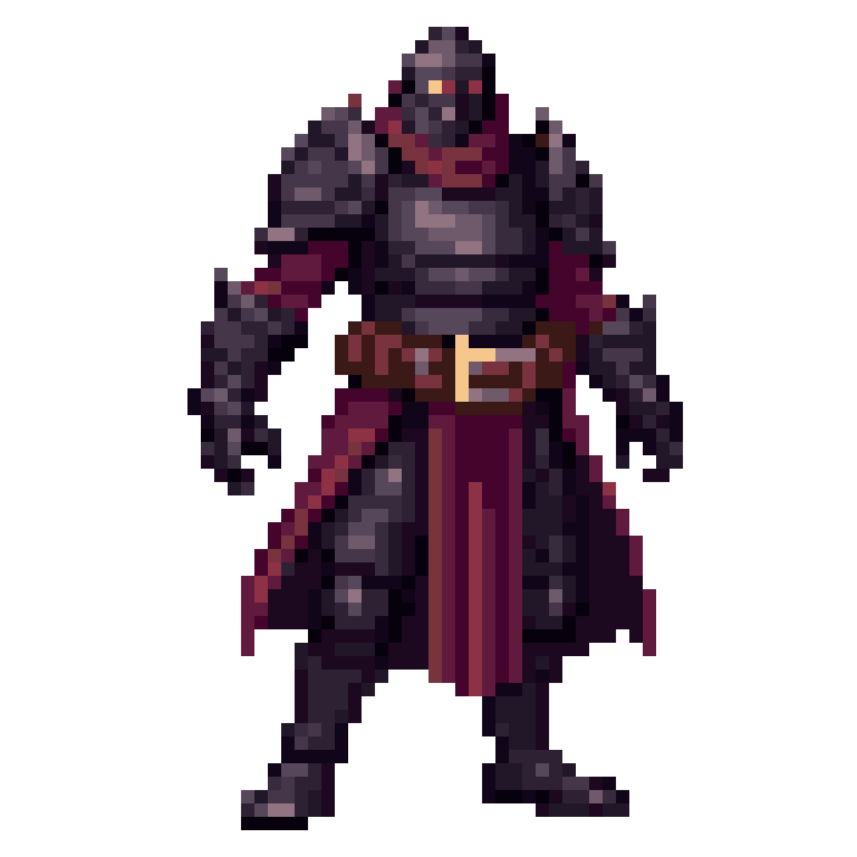 full body haunted armor pixel art
