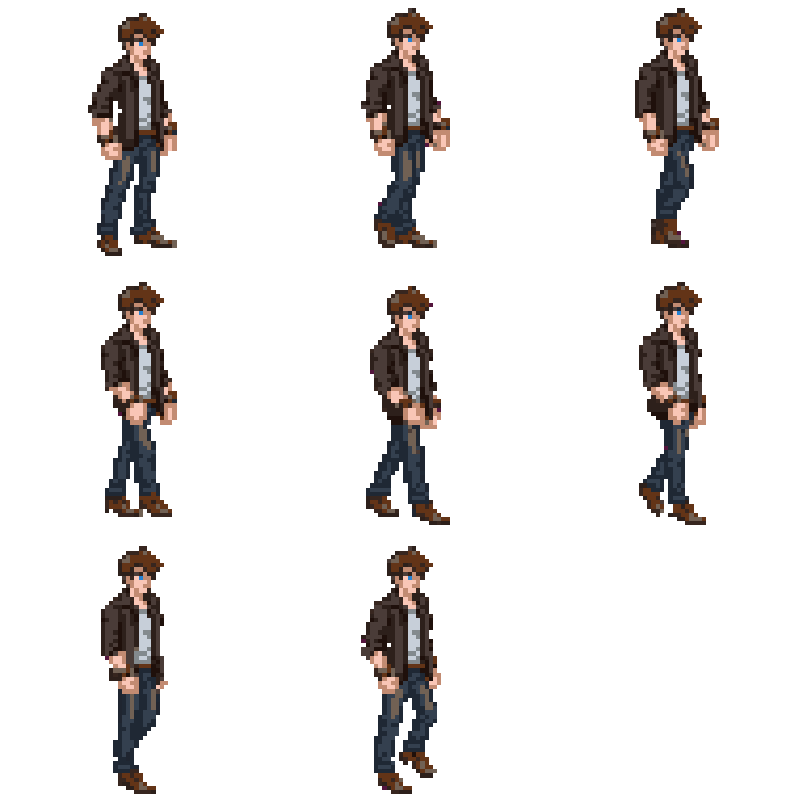 Casual Young Man Walking pixel art