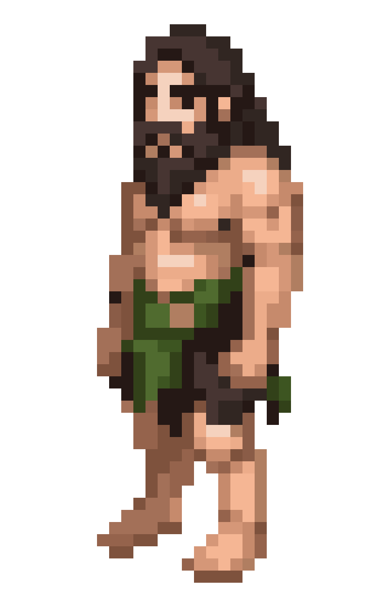 Primitive Adult Male Caveman pixel art