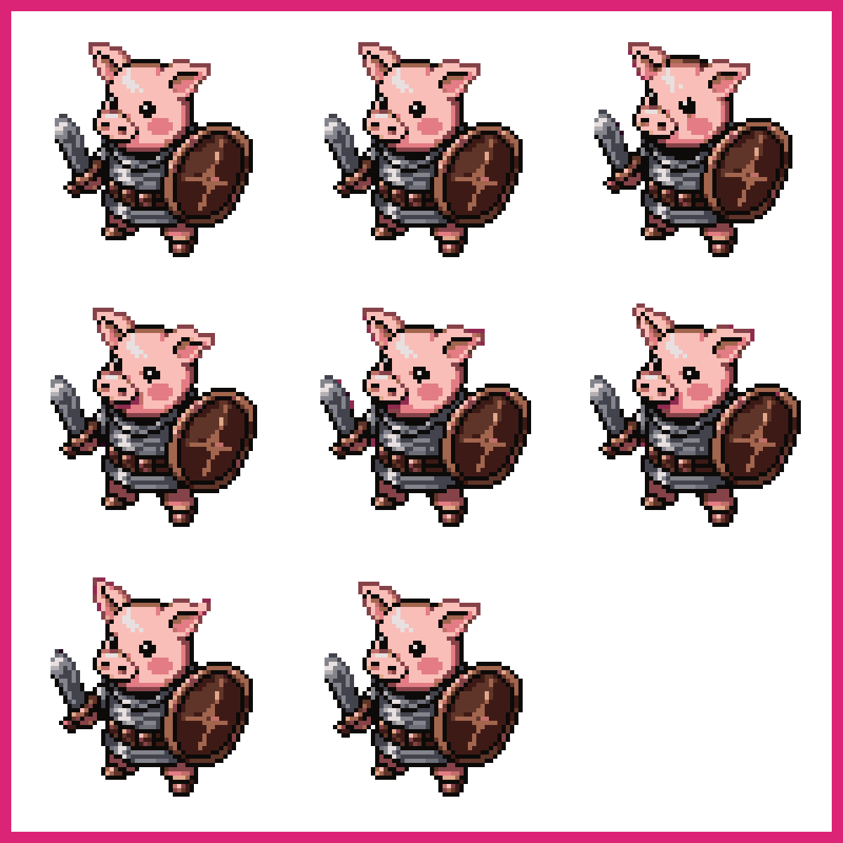 Anthropomorphic pig warrior Up And Down Smooth