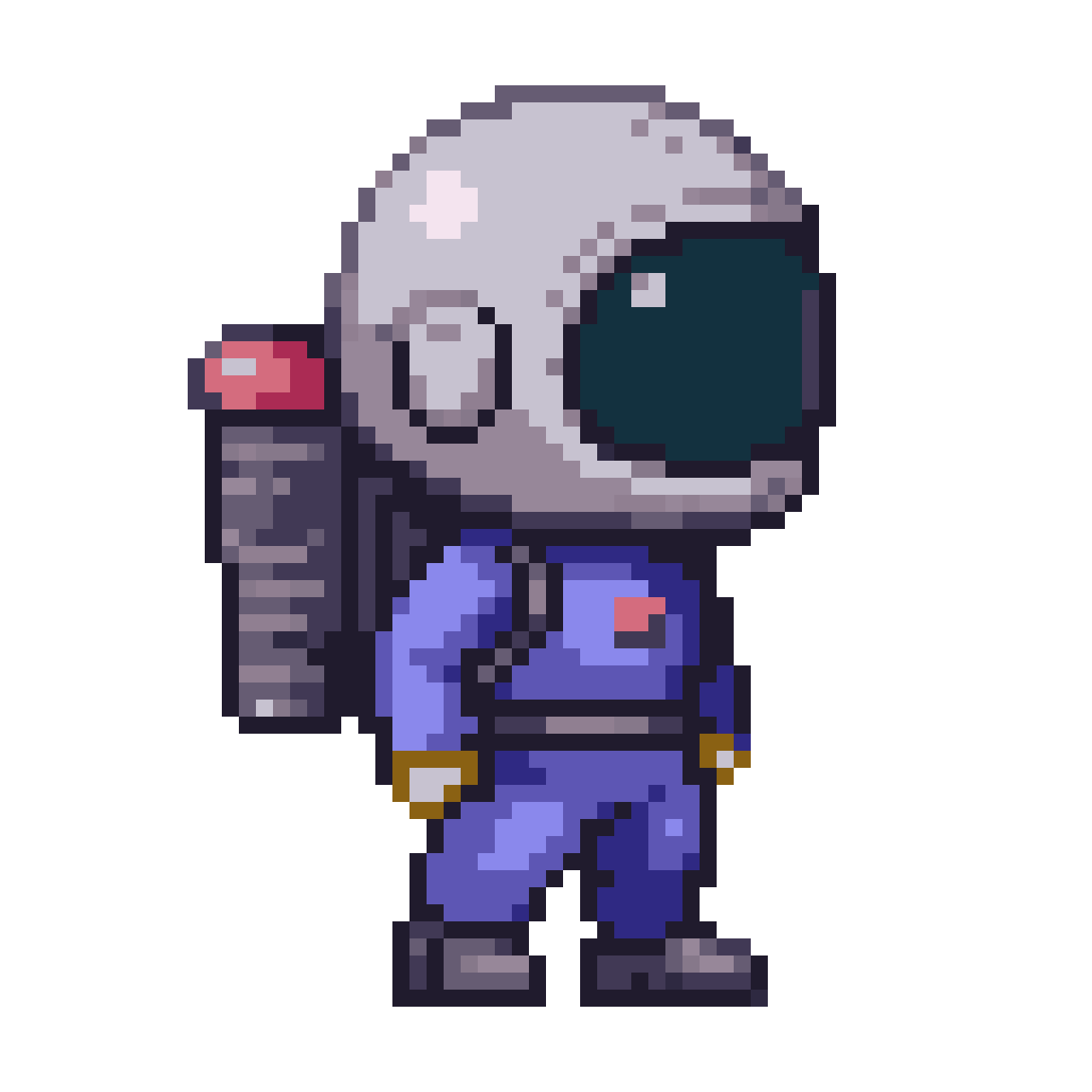 small humanoid sci-fi character pixel art