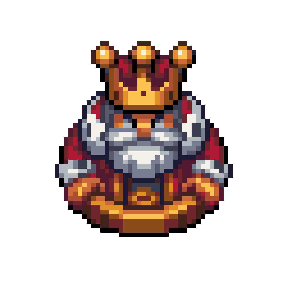 King Shaped Board Game Piece pixel art