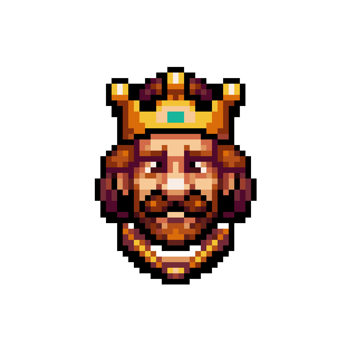 King Shaped Board Game Piece pixel art