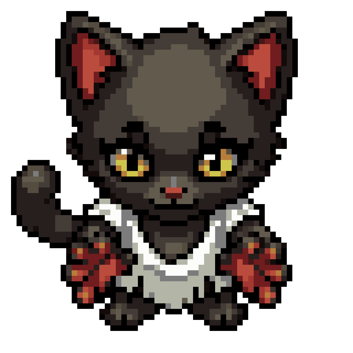 catboy with black cat ears pixel art