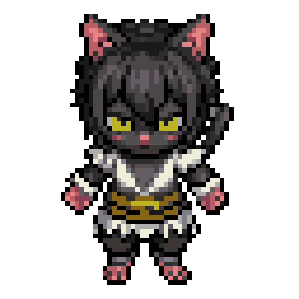 Tall Catboy with Black Ears pixel art