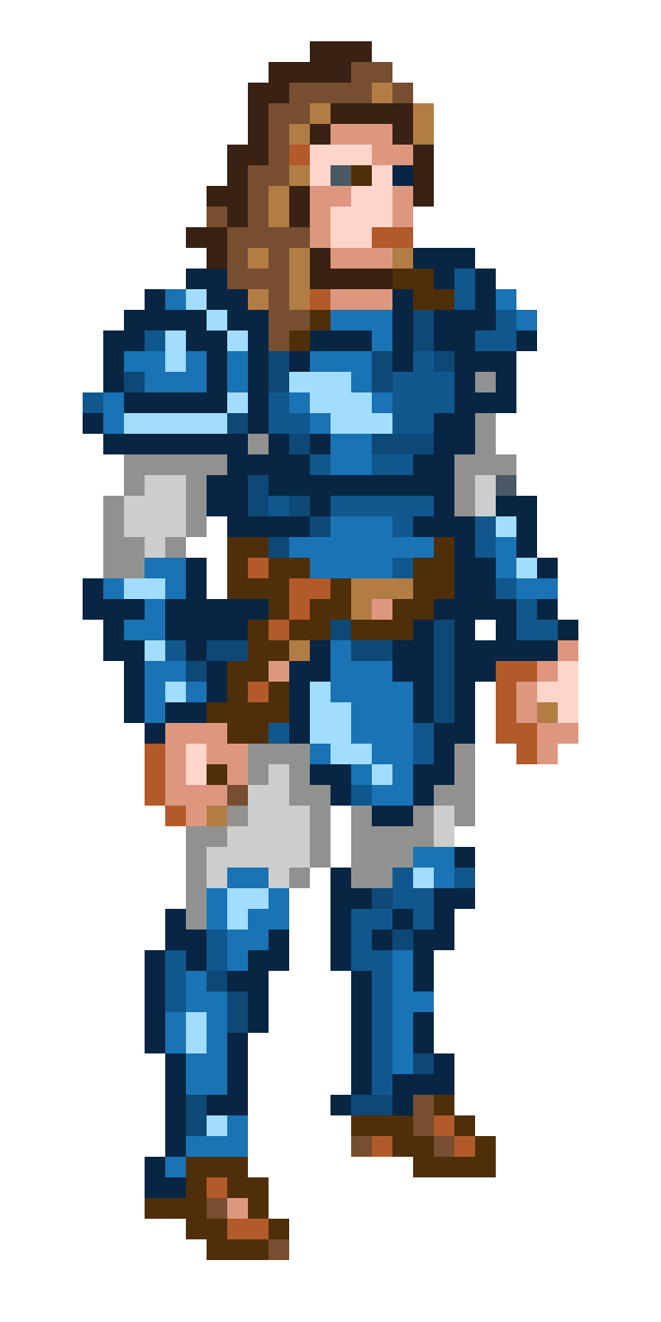 Man in Blue Armor pixel art
