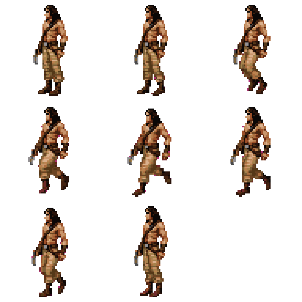 Native American Fantasy Arcade Hero Running pixel art