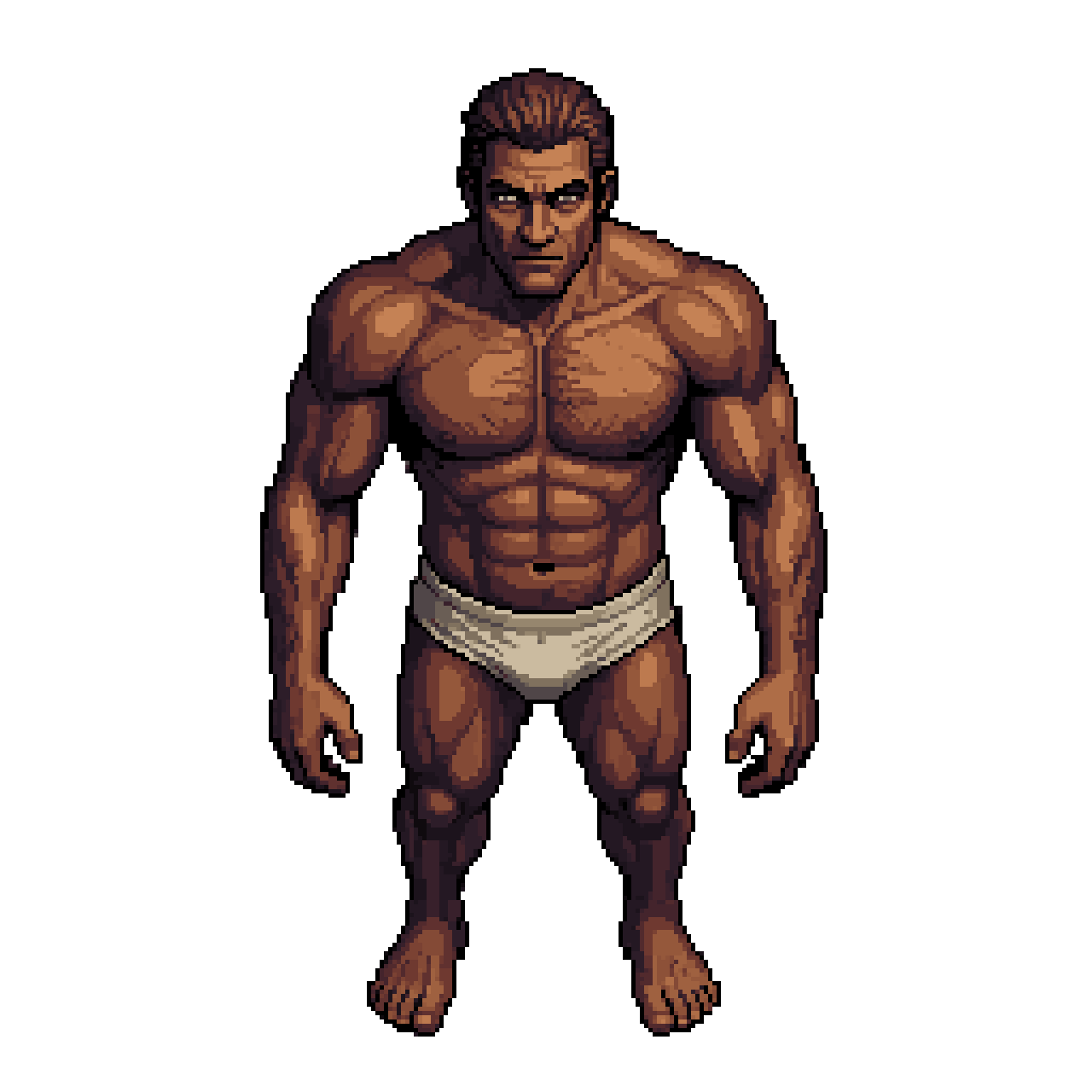 male character in underwear pixel art