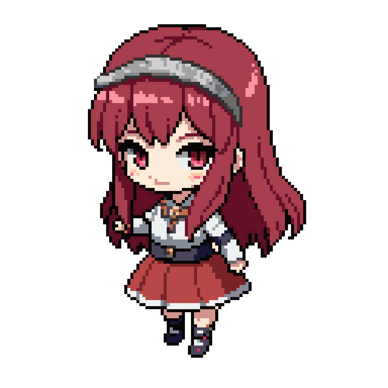 Young Warrior Holding a Spear pixel art