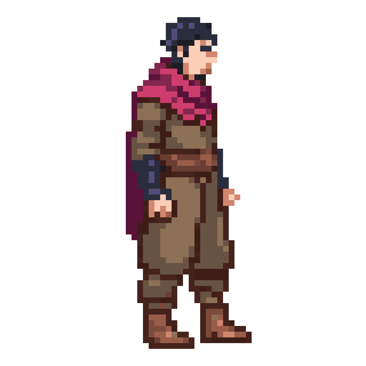 Young Warrior Holding a Spear pixel art