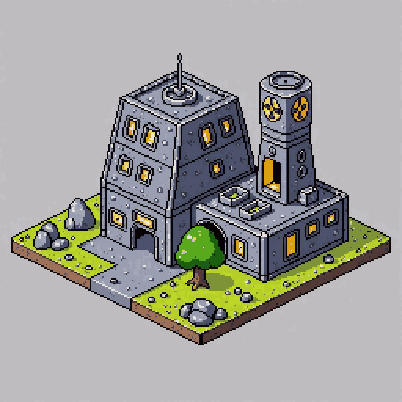 Isometric Apocalyptic Radiation World pixel art