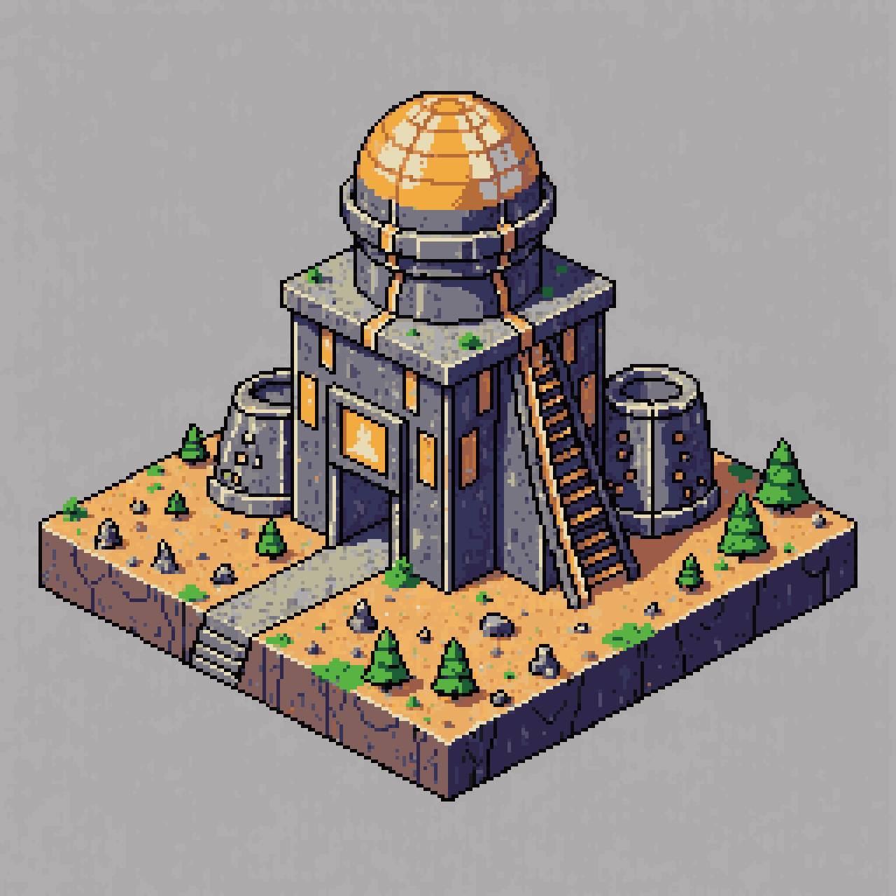 Isometric Apocalyptic Radiation World pixel art