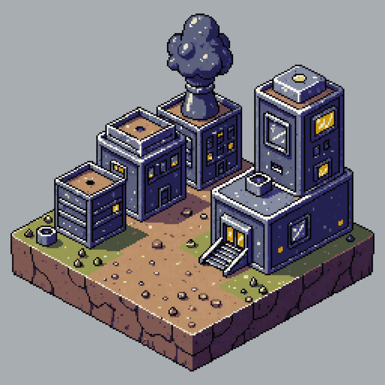 Isometric Apocalyptic Radiation World pixel art