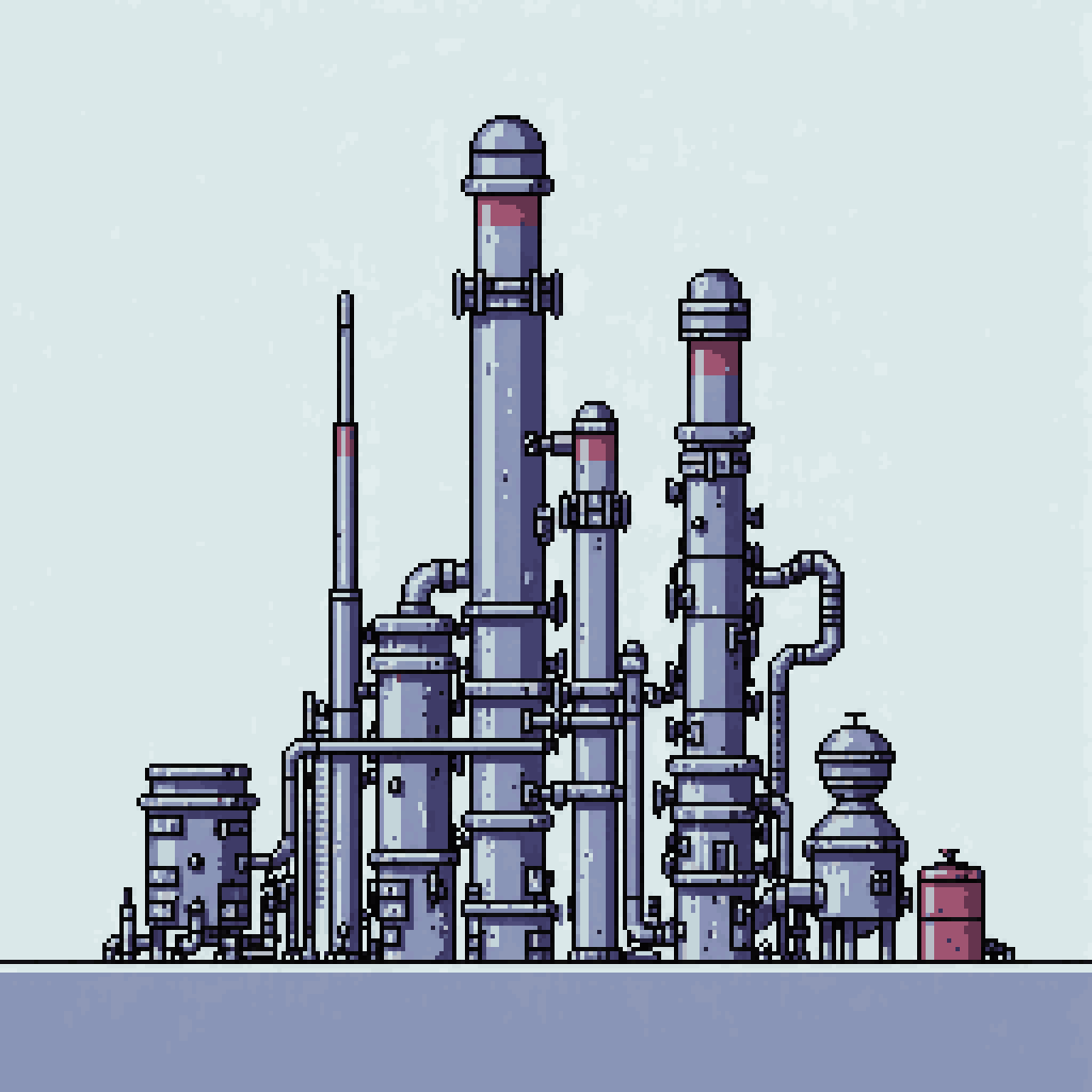 sci-fi resource refinery sprite pixel art