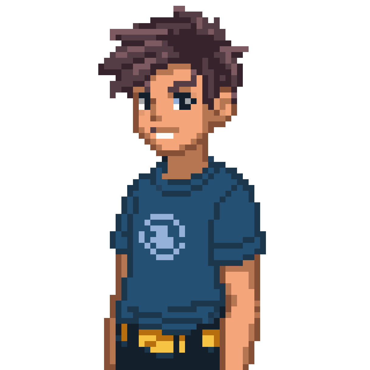 Heroic Young Boy with Energy Crystal pixel art