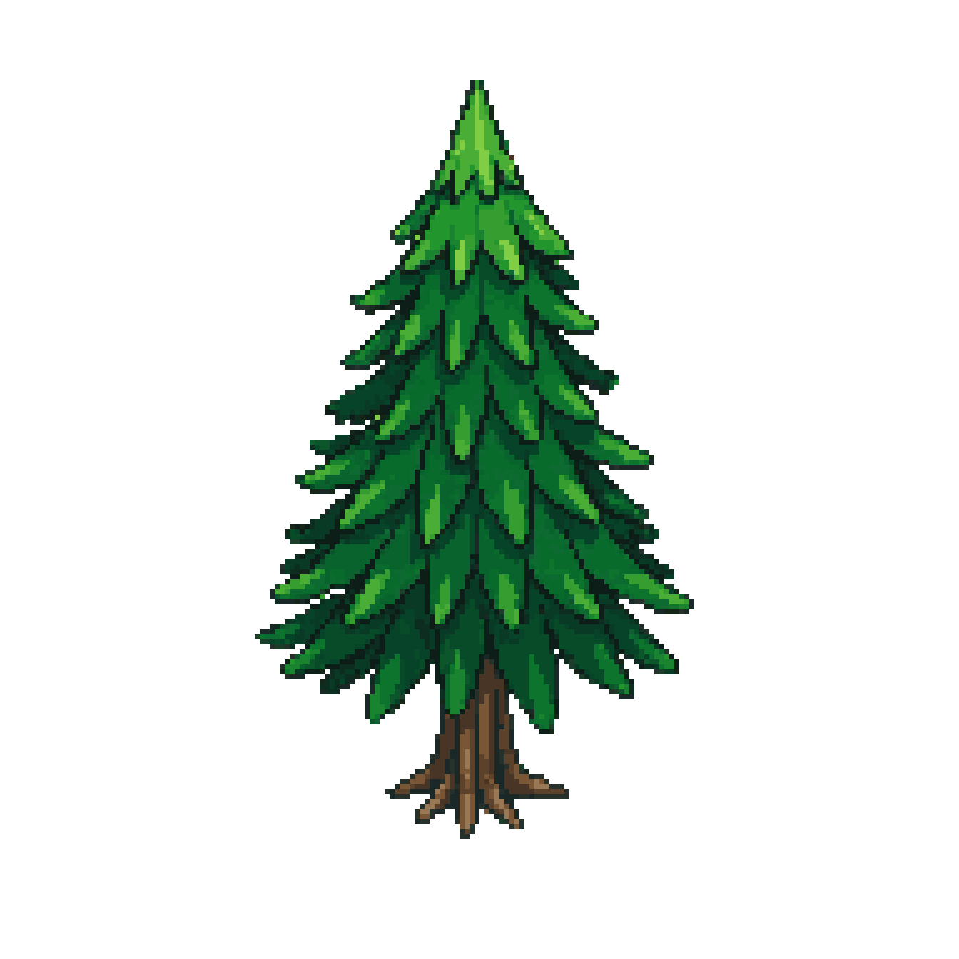 big pine tree pixel art